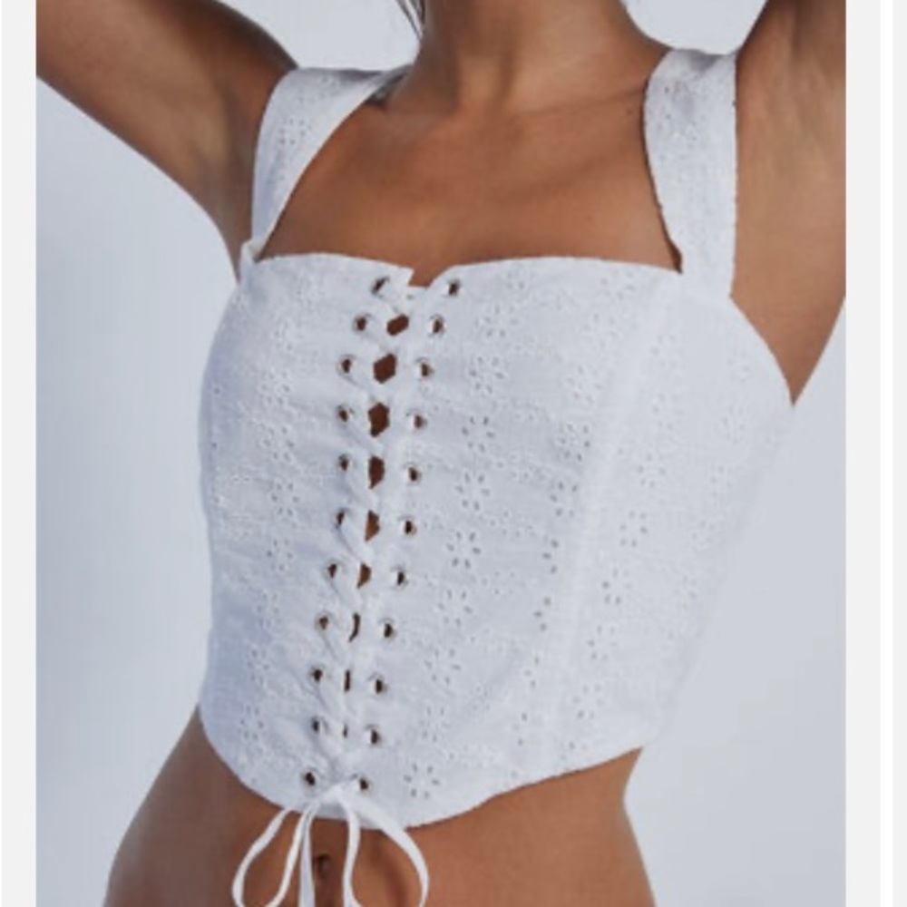 White corset top